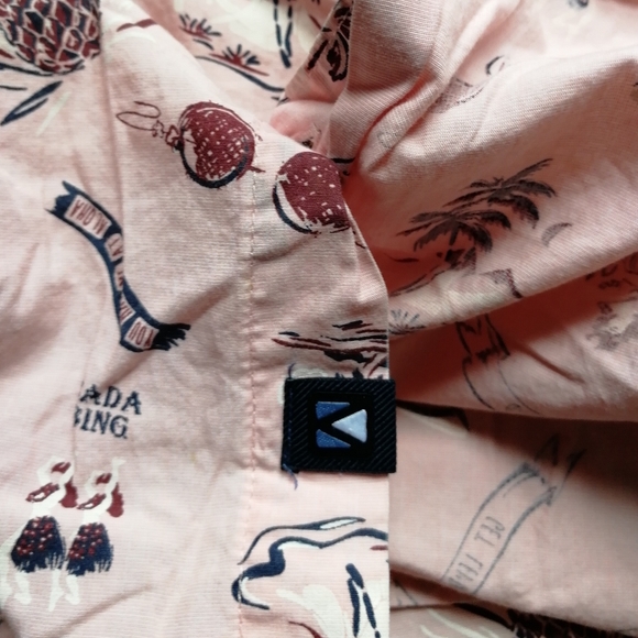 KOLBY Button Up Short Sleeve Dress Shirt Fun BeachSummer Print 100% Cotton Small - Picture 6 of 12